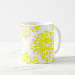 Taza De Café Lemon Elegant Damask Coffee Mug