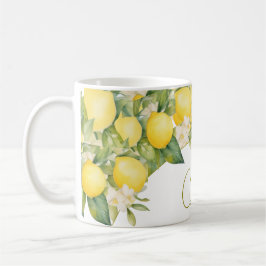 Taza De Café Lemon Floral Citrus Negocio personal moderno