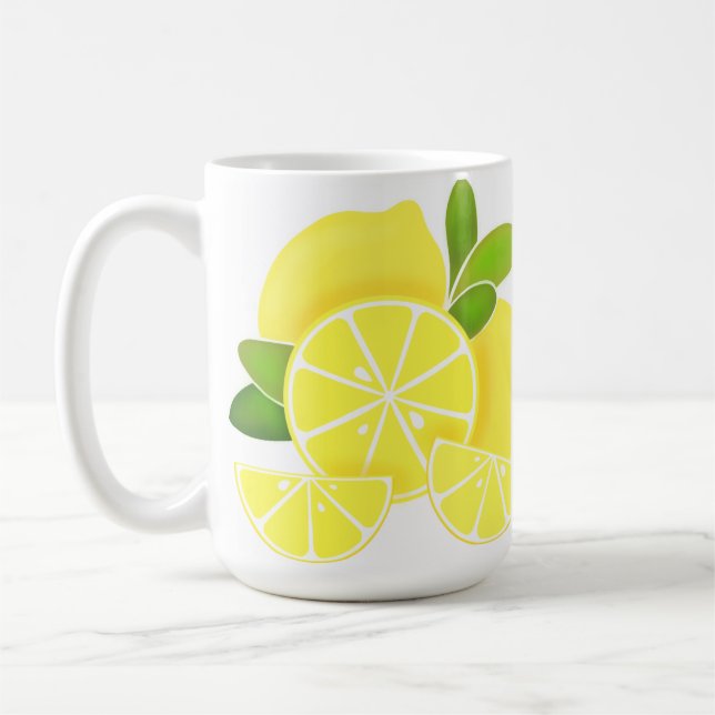 Taza De Café Lemon lemons lonchas de limón fruta tropical amari (Izquierda)