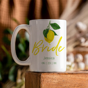 Taza De Café Lemon Monogram Bride