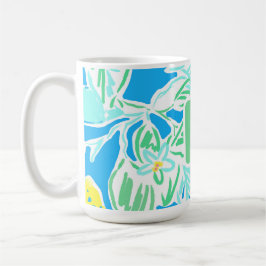 Taza De Café Lemon Monograma Preppy Coffee Mug