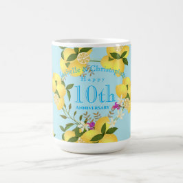 Taza De Café Lemon Squeeze Aniversario Boda Azul