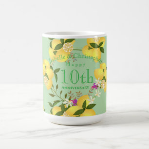 Taza De Café Lemon Squeeze Aniversario Boda Verde