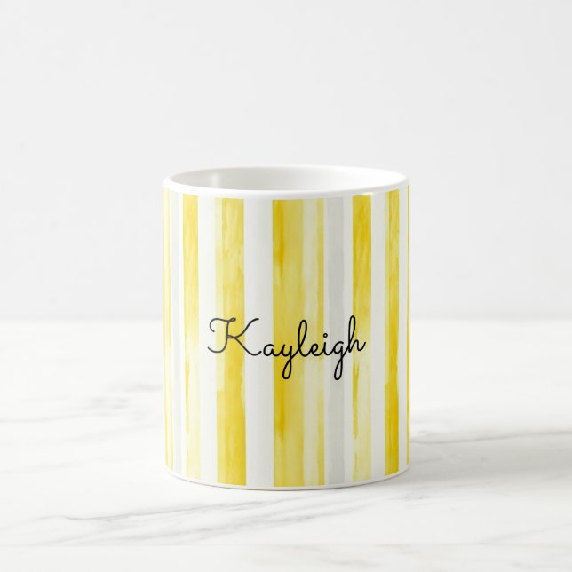 Taza De Café Lemon Yellow Stripes  (Centro)