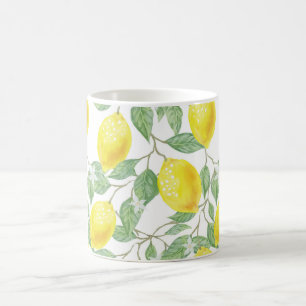 Taza De Café Lemones amarillos en el vino
