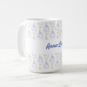Taza De Café Lemones azules italianos dibujados a mano