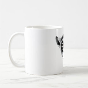 Taza De Café Lemur Catta Head Black White T-Shirt