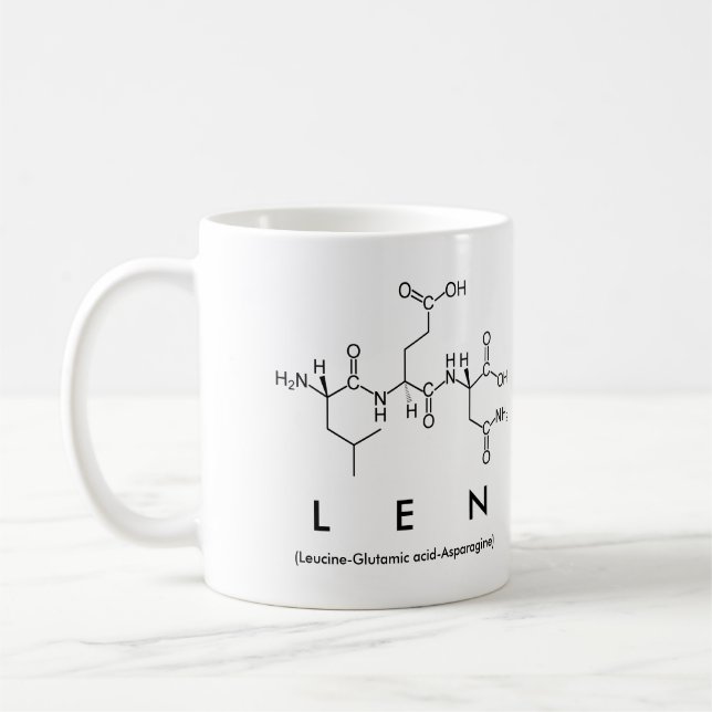 Taza De Café Len peptide nombre mug (Izquierda)