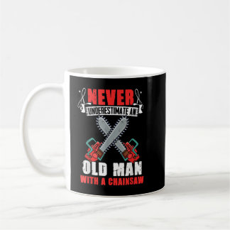 Taza De Café Leñador Viejo Guy Chainsaw Humor Lumberjack Arbori