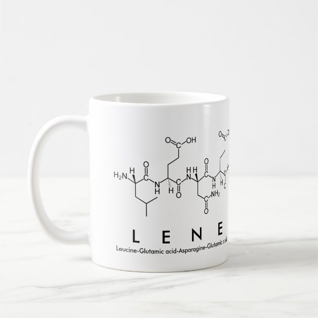Taza De Café Lene peptide name mug (Izquierda)