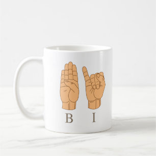Taza De Café Lengua de Señas Bi Signo Bisexual