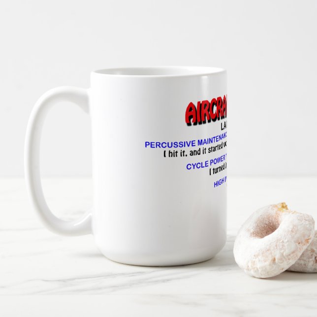 Taza De Café Lenguaje de ingeniero de aeronaves 101 (Con donut)