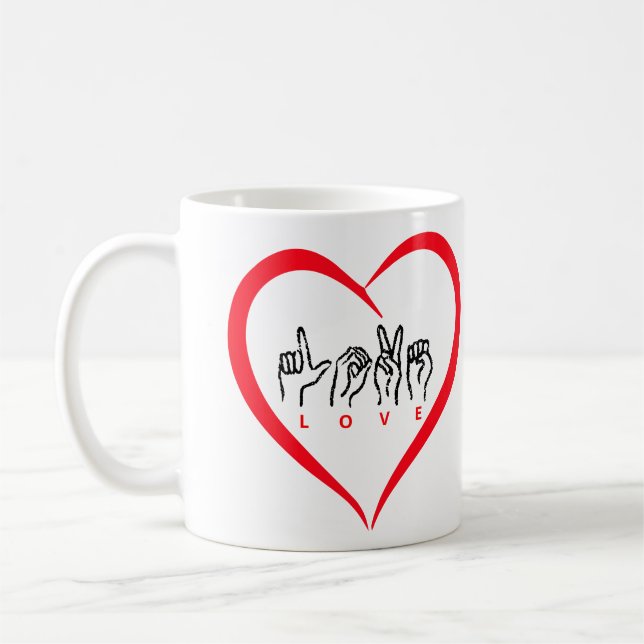 Taza De Café Lenguaje de Rótulo de amor (Izquierda)