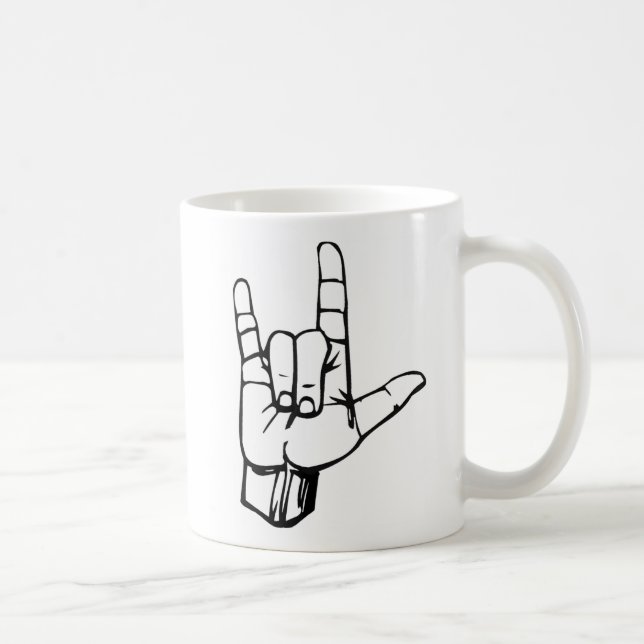 Taza De Café Lenguaje de signos americano - te amo (Derecha)