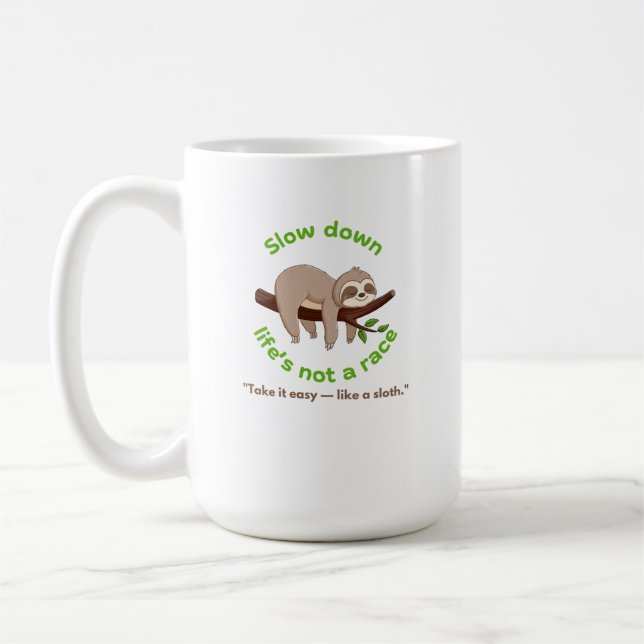 Taza De Café Lento hacia abajo - Tee gráfico eslovaco y regalo (Izquierda)