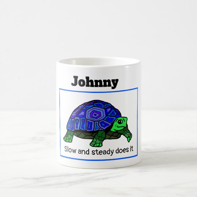 Taza De Café Lento y constante hace tortuga, personalizado (Centro)