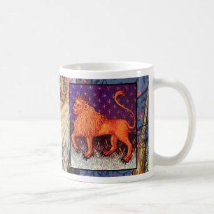 Taza De Café Leo Antiguo Rótulo Zodiaco Astrología Café Copa/Mu