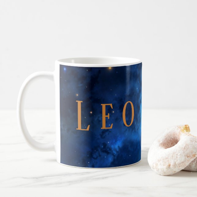 Taza De Café Leo & Cosmos Astrológico Coffee Mug (Con donut)