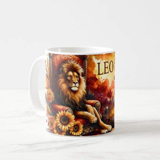 Taza De Café Leo de acuarela (Anverso izquierdo)