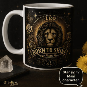 Taza De Café Leo Mug - Negrita regalo de Zodiac para Leos