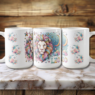 Taza De Café Leo Zodiac Astrología León Colorido