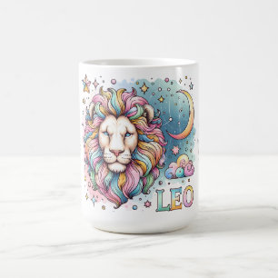 Taza De Café Leo Zodiac Astrología León Colorido