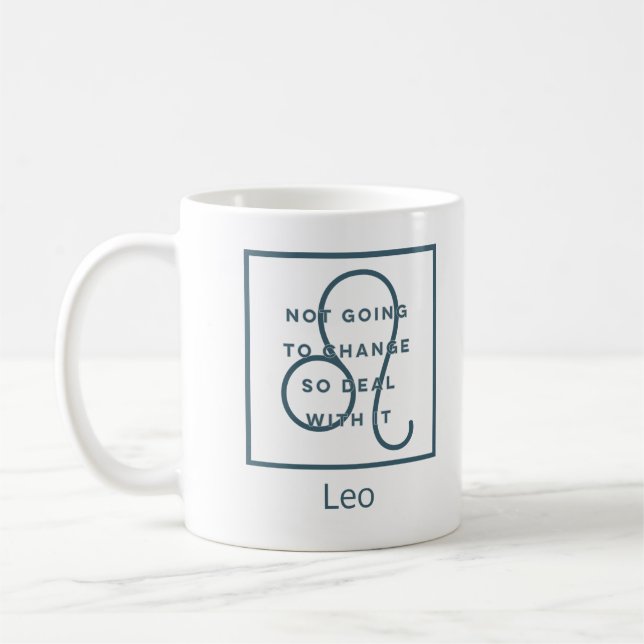 Taza De Café Leo Zodiac Rótulo Fun Cita Azul Cumpleaños (Izquierda)