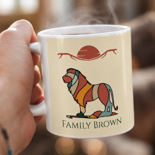 Taza de café León Africano Nombre personalizado