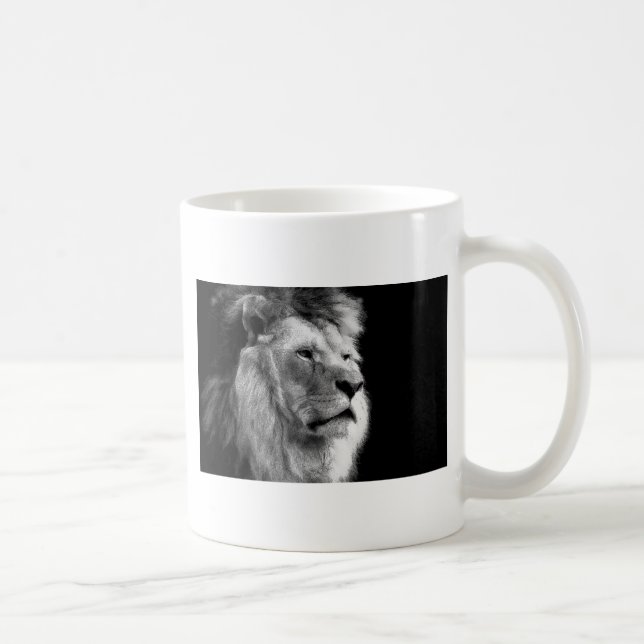 Taza De Café León blanco negro (Derecha)