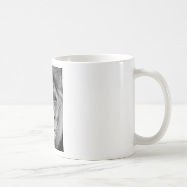 Taza De Café León blanco y negro (Derecha)