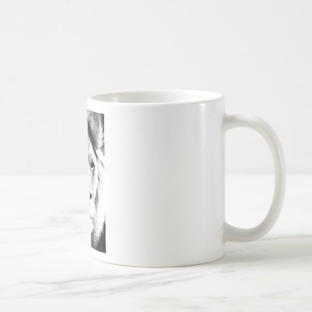Taza De Café León blanco y negro (Derecha)