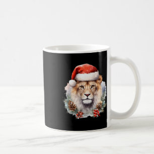 Taza De Café León con Navidades Gorra Sudáfrica Safari Animal