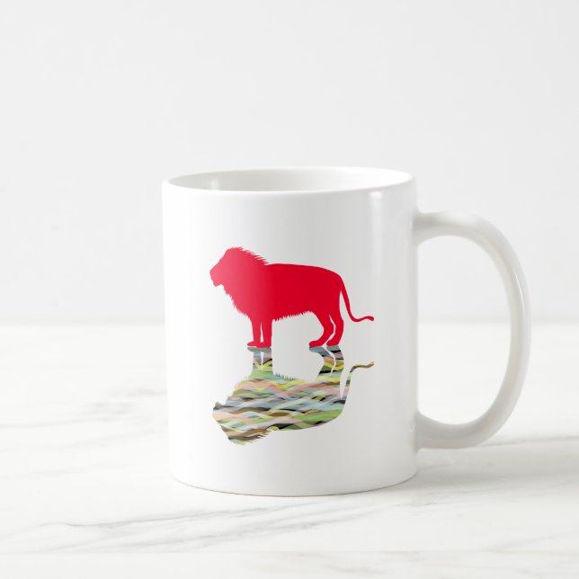 Taza De Café León con reflexión (rojo) (Derecha)