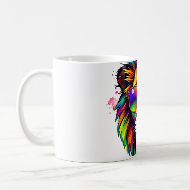 Taza De Café León con tonos arcoiris (Izquierda)