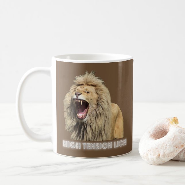 Taza De Café León de alta tensión (Con donut)