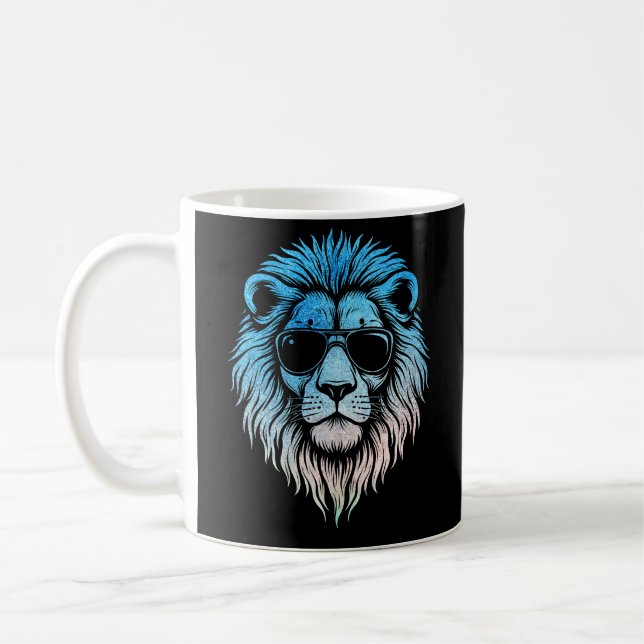 Taza De Café León de Guay con gafas de sol León de arte (Izquierda)
