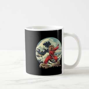 Taza De Café León de Karate Olas Monte Fuji Kickboxing Taekwond