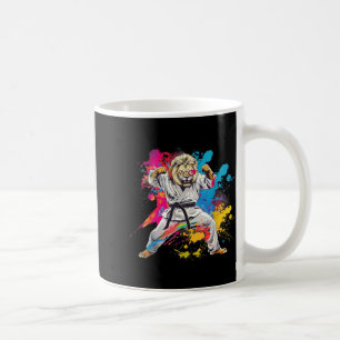Taza De Café León de Kung Fu acuarela Taekwondo Kickboxing Judo