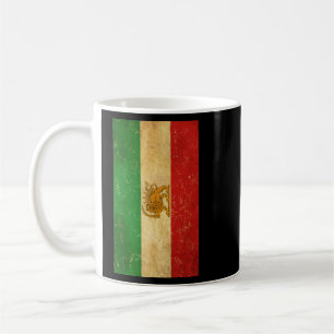 Taza De Café León de la bandera de Irán y Shah del sol de la ba