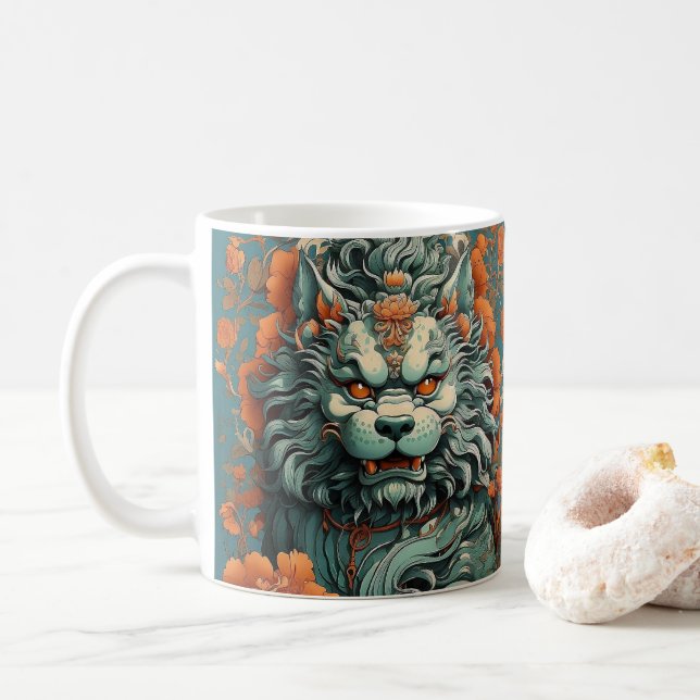Taza De Café León de la gripe de la sabiduría (Con donut)