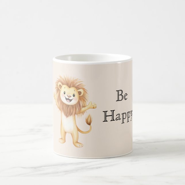 Taza De Café León Feliz Adorable (Centro)