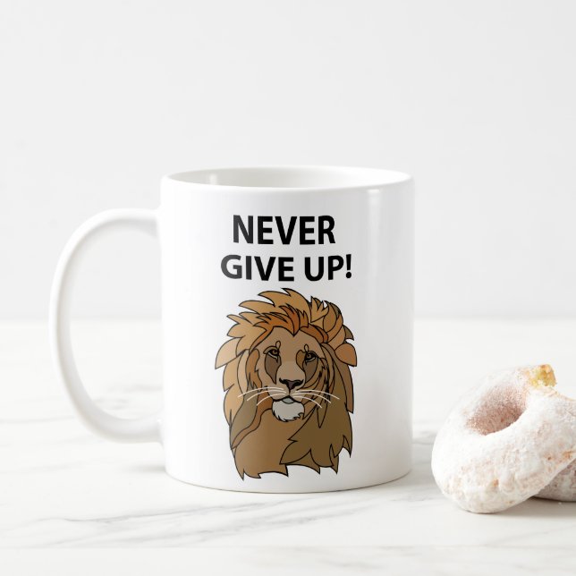 Taza De Café León Nunca Se Rinde León (Con donut)
