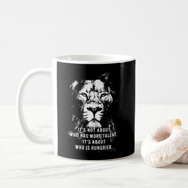 Taza De Café León - Palabras motivacionales - Inspirador (Con donut)