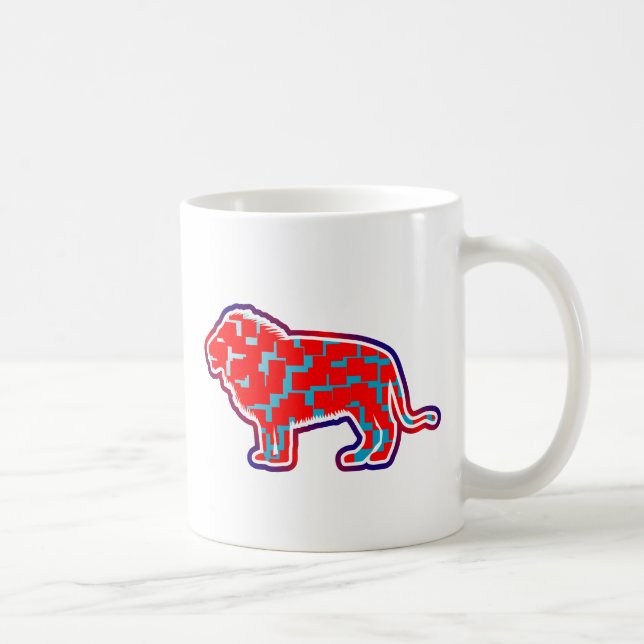 Taza De Café León (patrón rojo) (Derecha)
