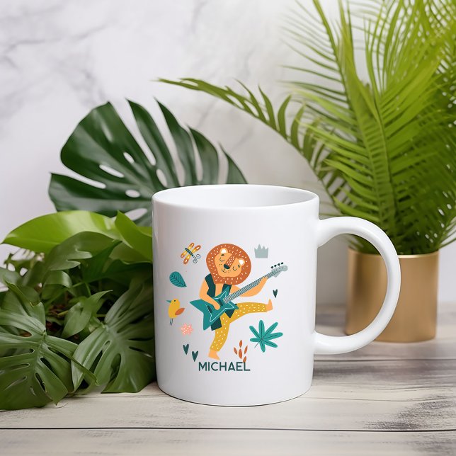 Taza De Café León personalizado y guitarra (Subido por el creador)
