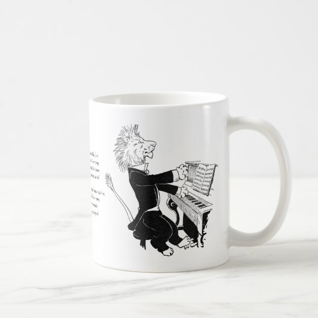 Taza De Café León que juega el dibujo antiguo de Louis Wain del (Derecha)