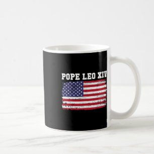 Taza De Café León Xiv 14.º Vino De Bandera Estadounidense