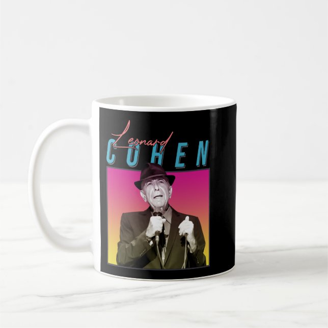 Taza De Café Leonard Cohen Retro 80 (Izquierda)