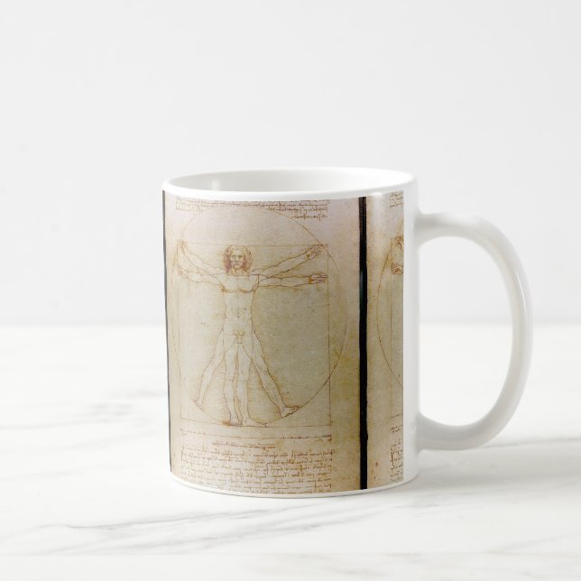 Taza De Café Leonardo Da Vinci, el hombre vitruviano, el renaci (Derecha)