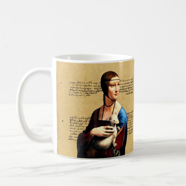 Taza De Café Leonardo da Vinci Lady con Ermine (Izquierda)